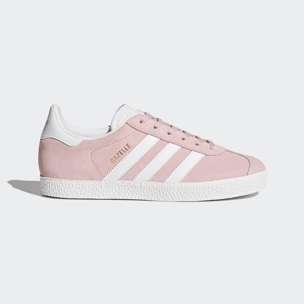 Adidas Girls' Gazelle Originals Shoes Pink/White/Gold Metal Ireland BY9544